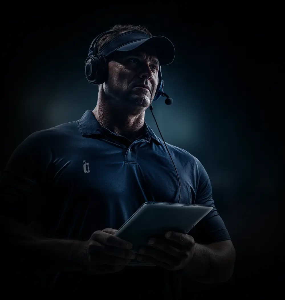 Coach reviewing athlete performance in Crucible